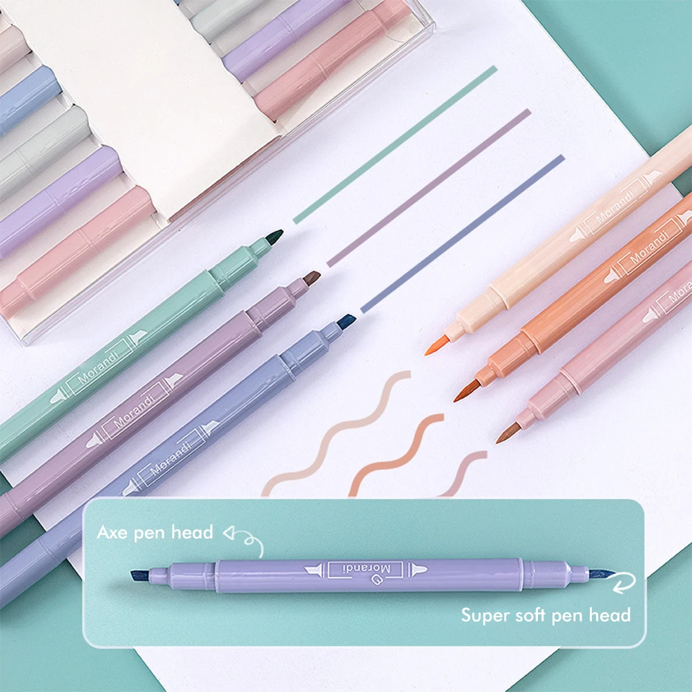 6 шт двухсторонний маркер пастельных цветов двойной советы быстрый сухой ручка