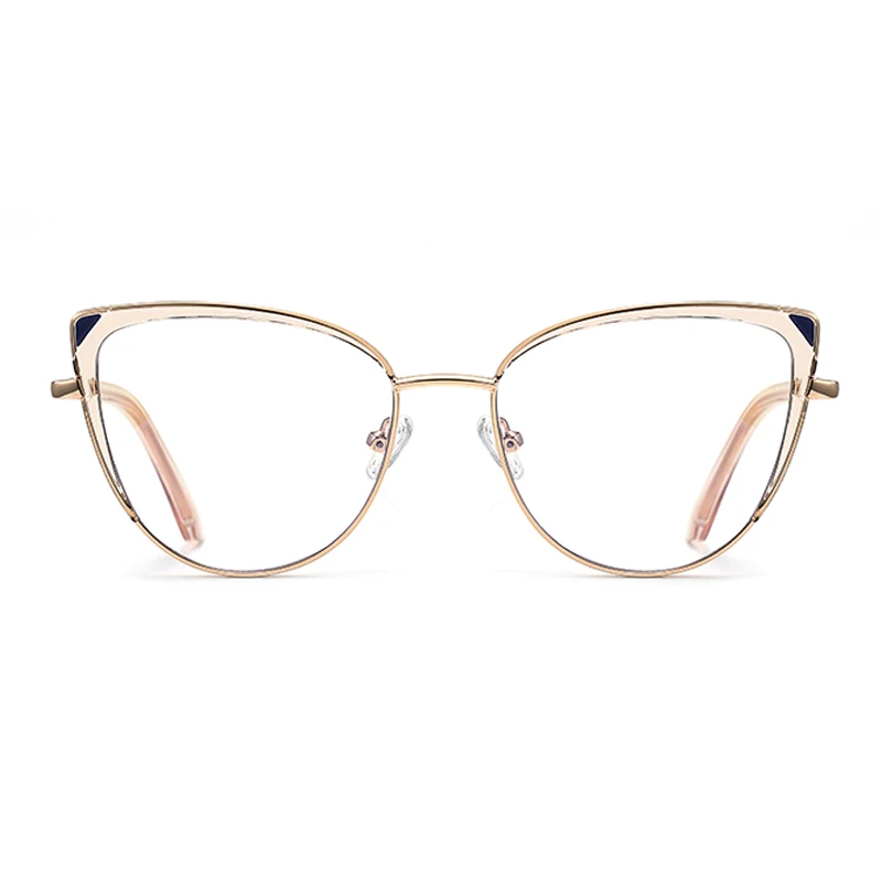 VCKA Women Butterfly Fashion Anti-blue Light Myopia Optics Glasses Frame Duotone Metal Custom Prescription Eyewear -0.50 TO -10