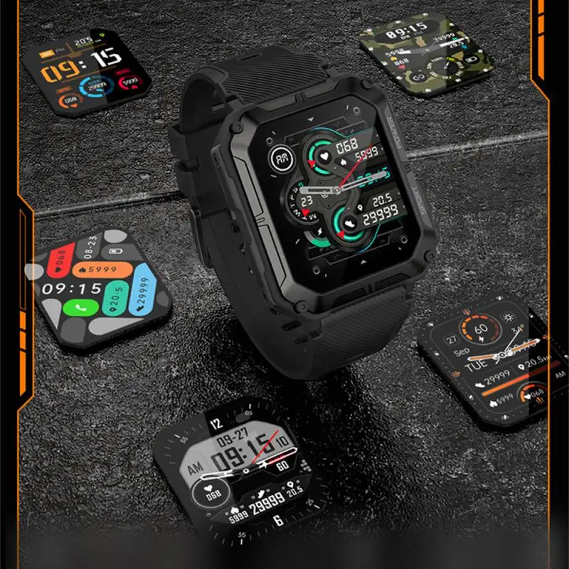 

Men Women Fitness Tracker Portable New 2023 Black/orange Smart Watch Waterproof For C20pro 128mb Sport Smartwatch Generic