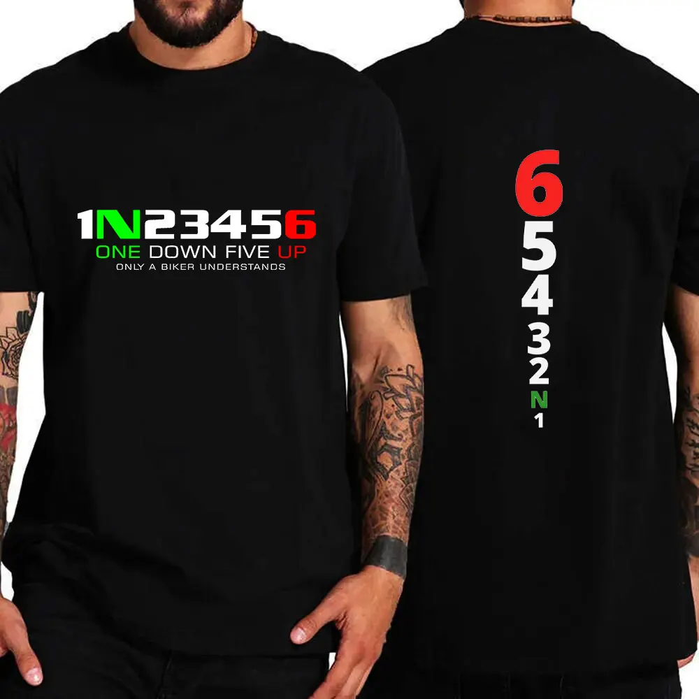 

Double Sided Print Vintage T-Shirts for Men Manual Transmission 1N23456 Motorcycle Speed Top Oversized Tee Hip Hop Male Clothes