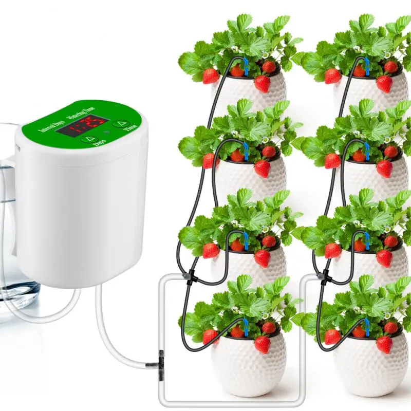 

12/8/4/2 Drop Head Self Watering System Timer Installation Kits Automatic Watering System Houseplants For Garden Irrigation Tool