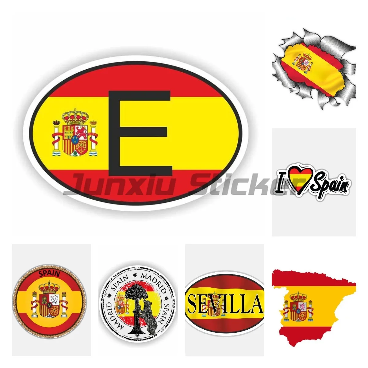 

Personality I Love Spain Flag Car Sticker Motorcycle Helmet Window Accessories Decal Vinyl Waterproof Material