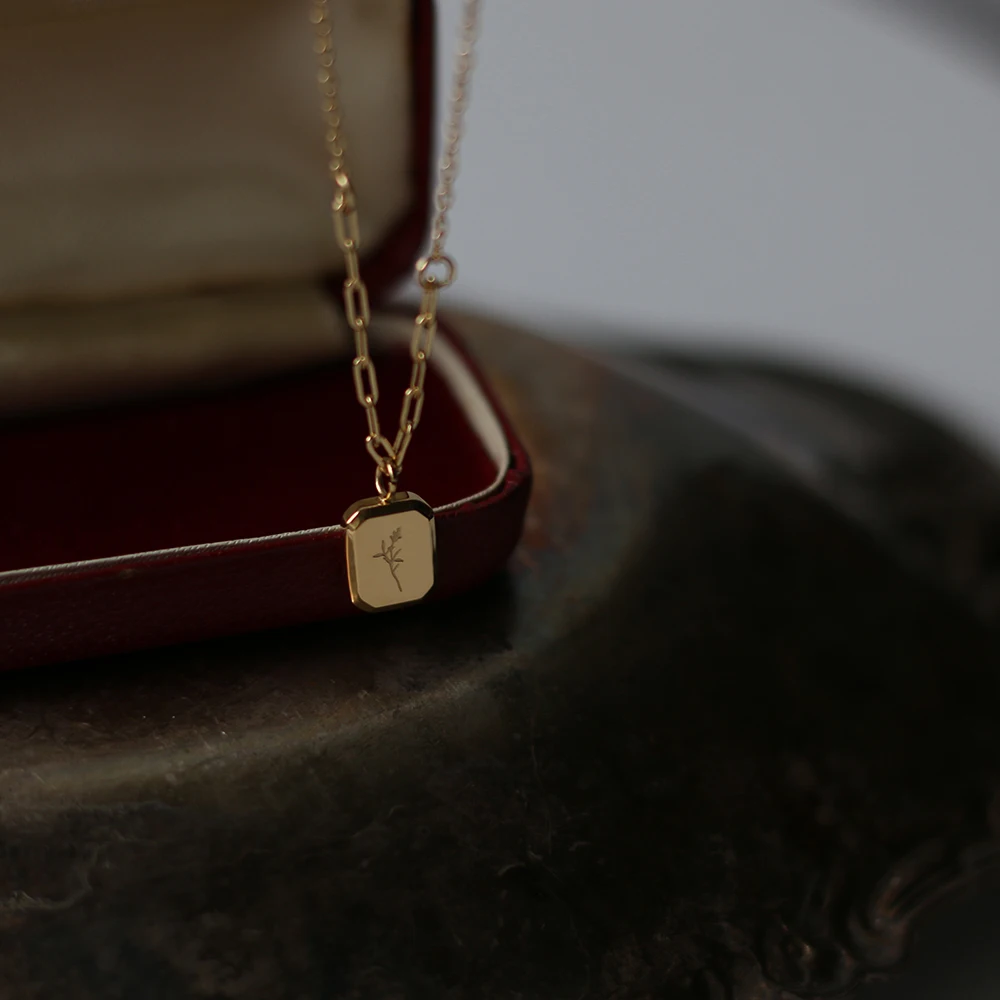 Женское двухстороннее ожерелье с кулоном из нержавеющей стали