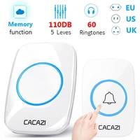 smart wireless doorbell waterproof 300 meters range home with 1 remote button 2 receiver no batteries required for home outdoor