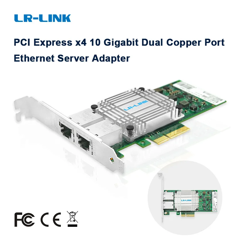 

LREC9812BT PCI PCI-E Express X4 Intel X550AT Chipset Dual Port RJ45 10Gbps Ethernet Network Interface Card LAN Adapter NIC Gbe