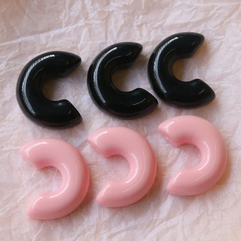 

5pcs French lovely C-shaped earrings diy resin accessories handmade sweet earrings wholesale materials.