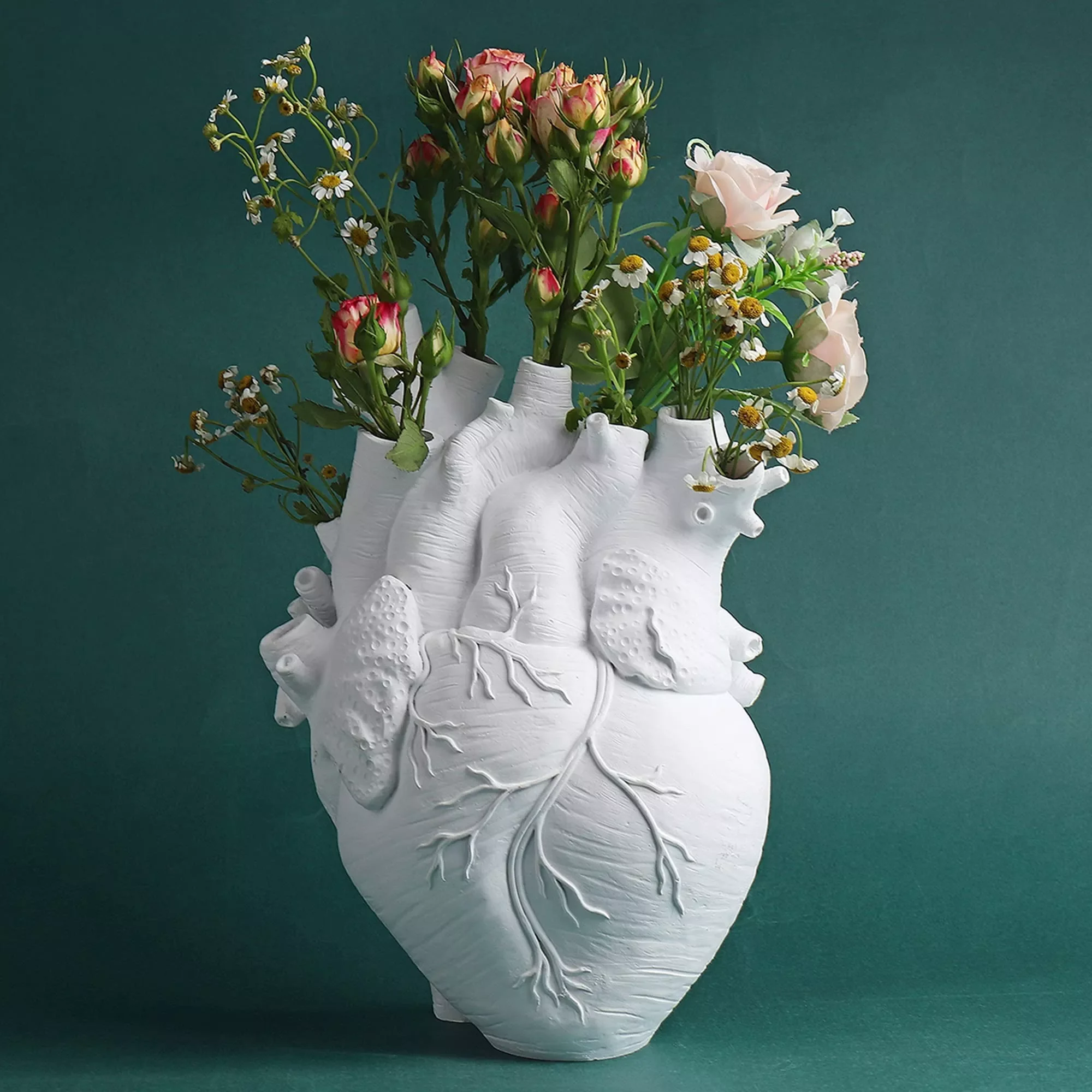 

Resin Anatomical Heart Flowerpot Heart Vase Dried Container Vases Pots Heart Shaped Sculpture Flowerpot Home Decoration