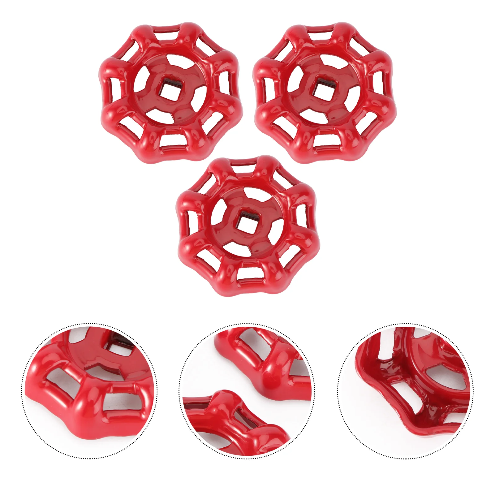 

3 шт. красная ручка для колеса, сменная ручка для колеса, ручка для колеса, фитинг для водопроводной трубы, металлическое ручное колесо