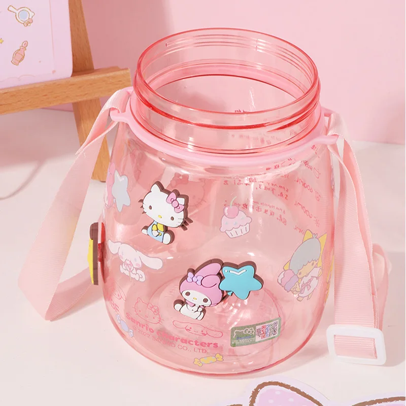 Kawaii Sanrioed MyMelody Kuromi Cinnamoroll мультяшная большая чашка для живота соломенная