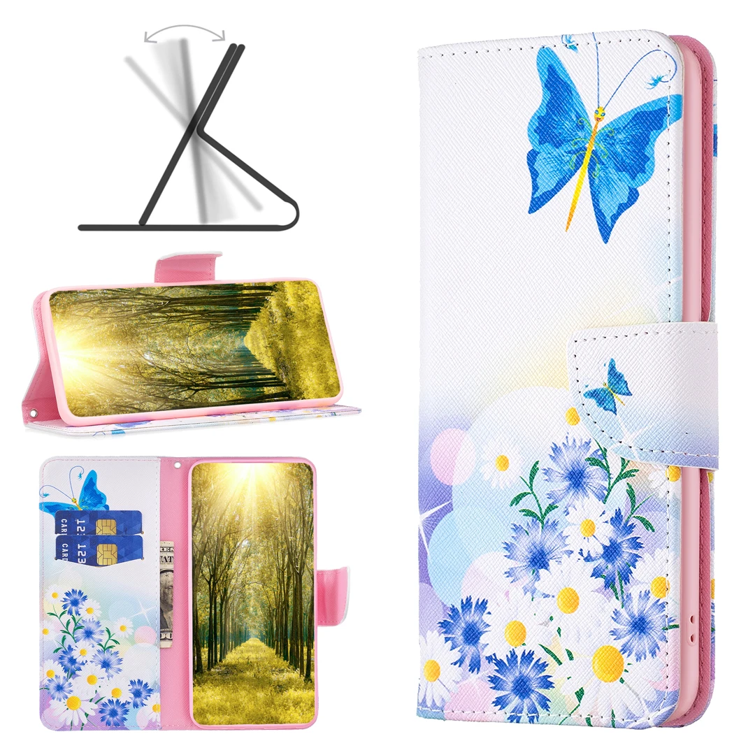 

Leather Wallet Phone Case For iPhone 14 13 12 11 Pro Max XS Max XR X 8/7 Plus Flip Card Slot Magneti Phone Case Cover Butterfly