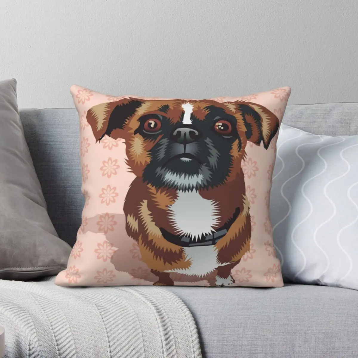 

Квадратная подушка с перечным рисунком, искусственная Бархатная подушка из полиэстера и льна, оптовая продажа, 45x45