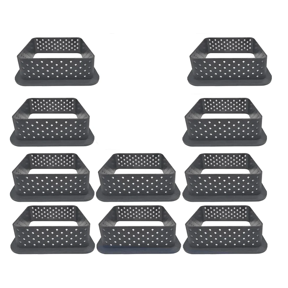 

10 Pieces Square Tart Rings Heat-Resistant Perforated Cake Mousse Ring Non Stick Bakeware Tart Mini Cake Mold Cake Rings