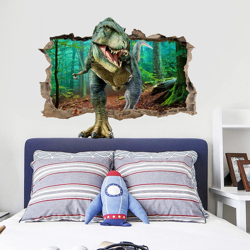 

Children's Room Bedroom 3D J Home Decoration Wall Decals Removable Dinosaur Floor Decals Dinosaur Age