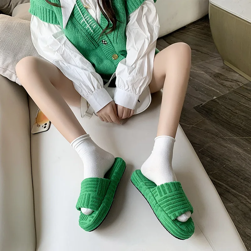 Home Cotton Shoes Women Slippers Spring Autumn Shoes Woman Fashion Flats Casual Slippers Ladies Plus Size Comfortable and Light