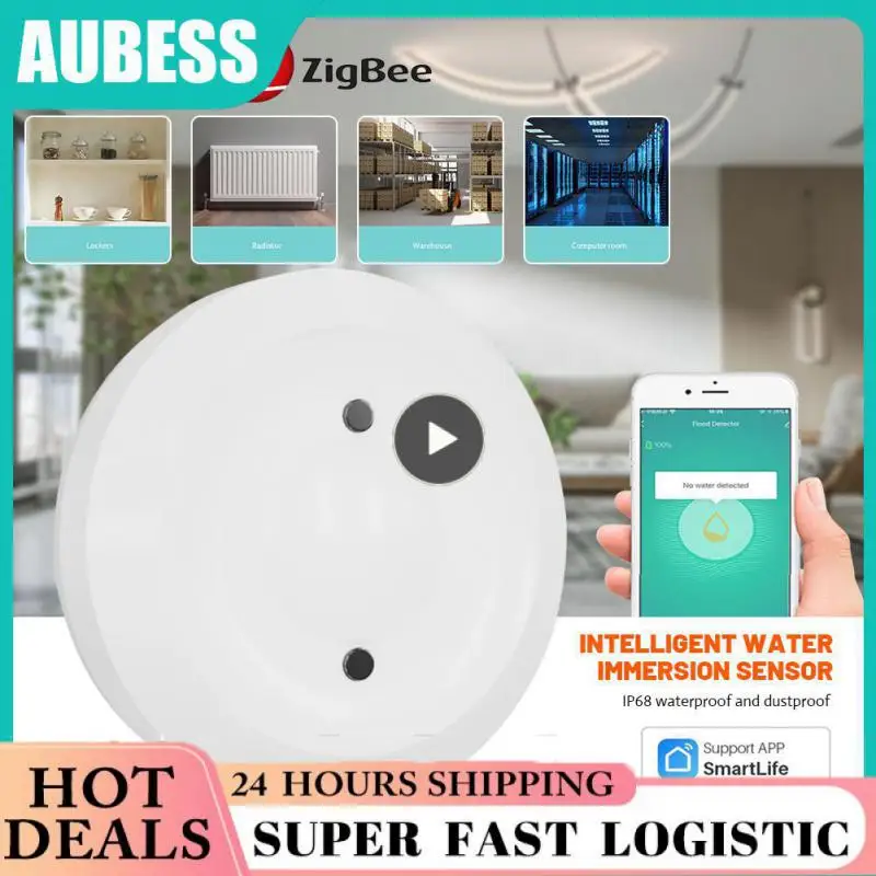 

Water Sensor Long Battery Life Zigbee Leakage Sensor Water Linkage Alarm Real-time Detection Water Leak Detector Smart Home Tuya