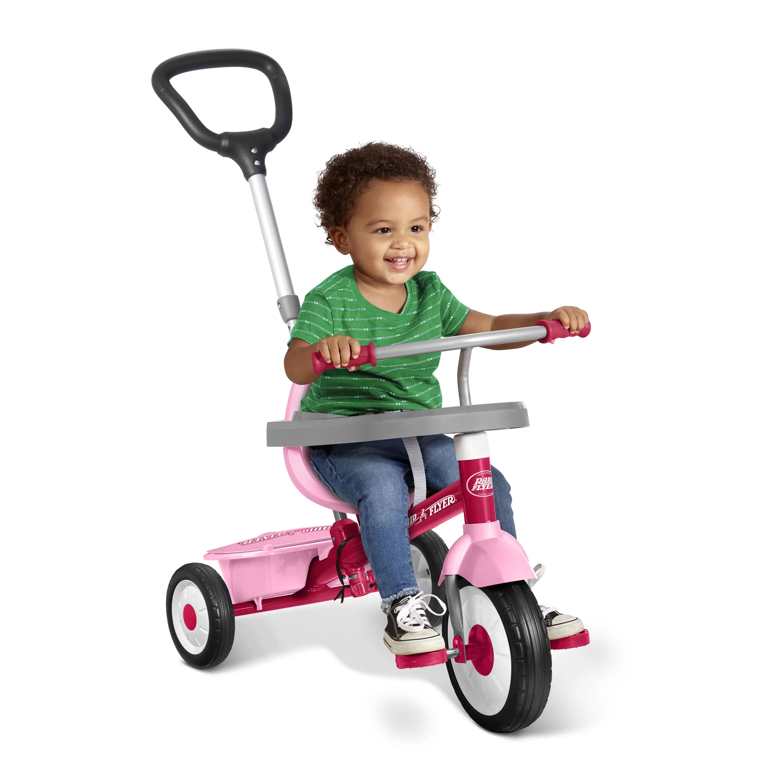 

RD Flyer 3-в-1 прогулка-3-этапный рост с ребенком, розовый трехколесный велосипед