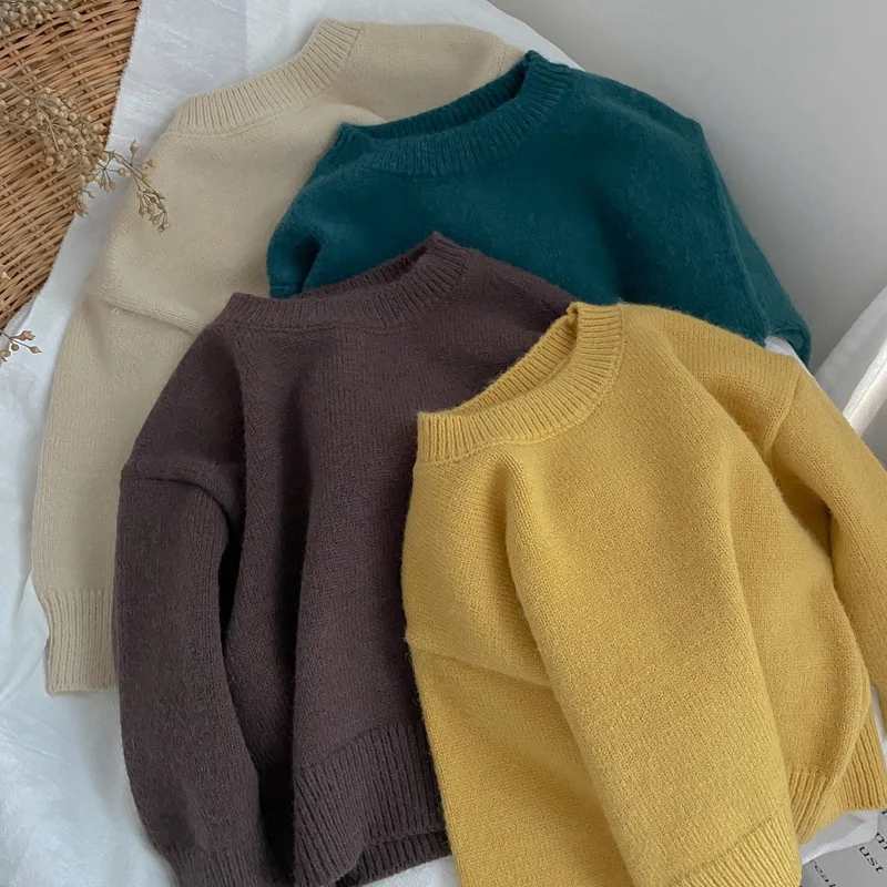 

Girls Sweater Wool Coat Knitwear 2022 Cool Thicken Warm Winter Autumn Cottons Pullover Children's Clothing