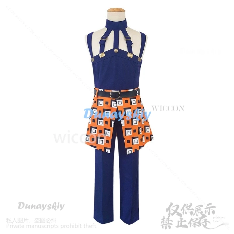Аниме Jooj Adventuree Косплей Костюм Ghirga Narancia Топ Брюки Фартук Полный комплект Костюмы