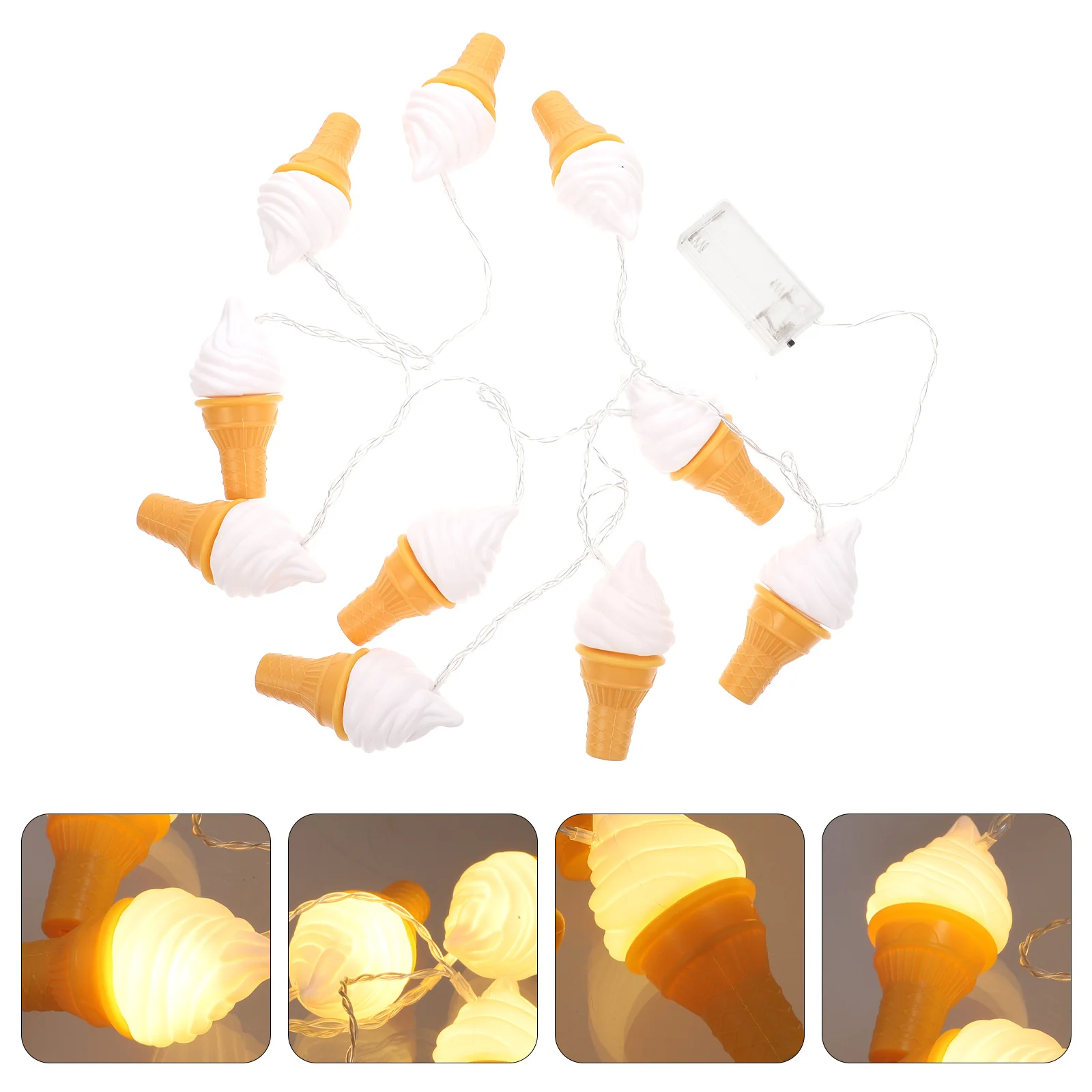 

Ice Cream String Lights Hanging Decor Funny LED Lamp Scene Layout Restaurant Decorative