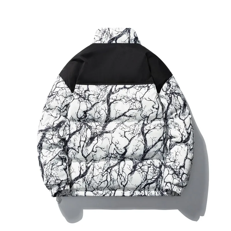 Down Jacket Men Winter 2022 Graffiti Jacket Fashio Windproof Coat Streetwear Oversized Funny HipHop  Jacket For Men