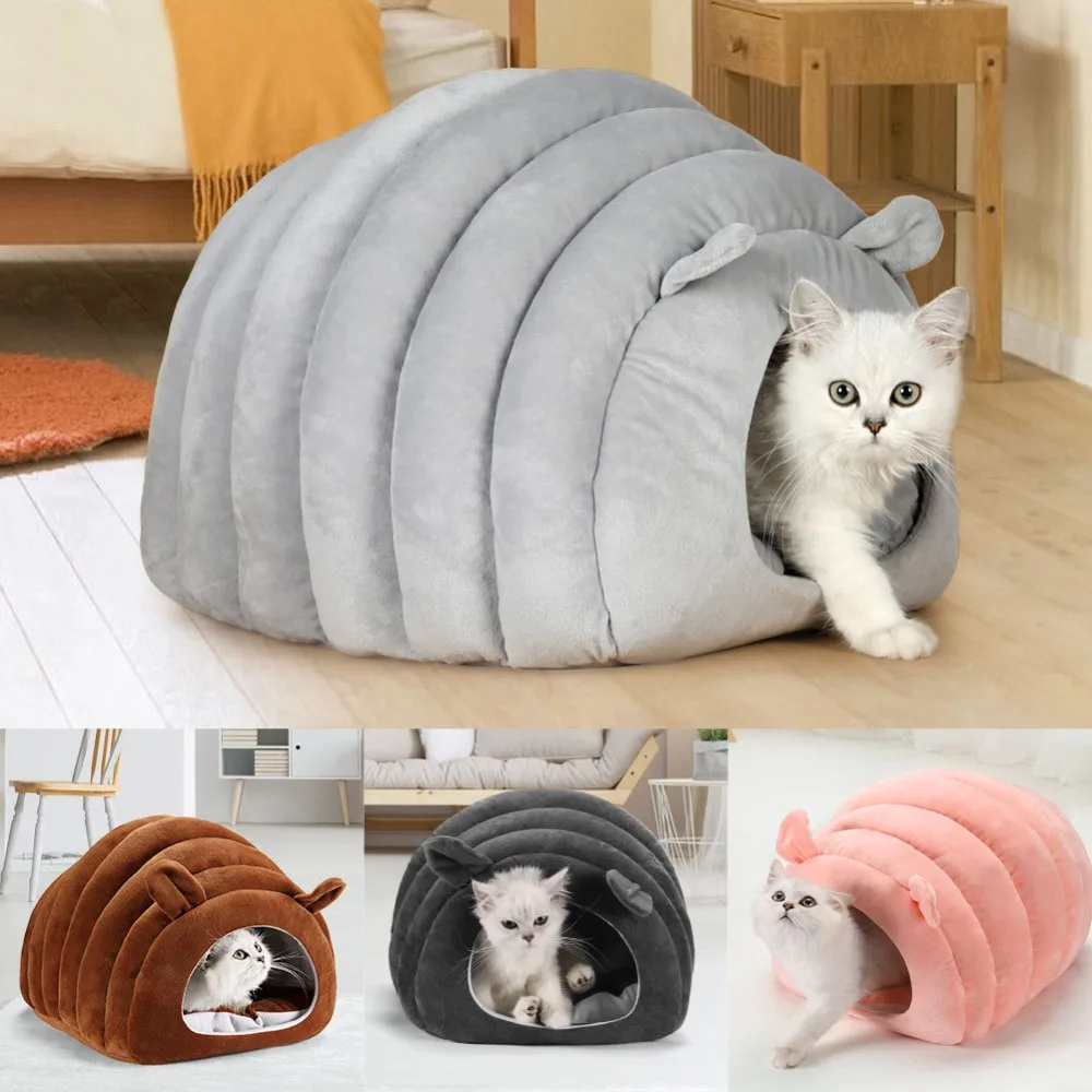 

1PCS Pet Dog Cat Bed Caterpillar Enclosed Cat House Puppy Soft Warm Cave House Mat Kennel Winter Warm Cat House