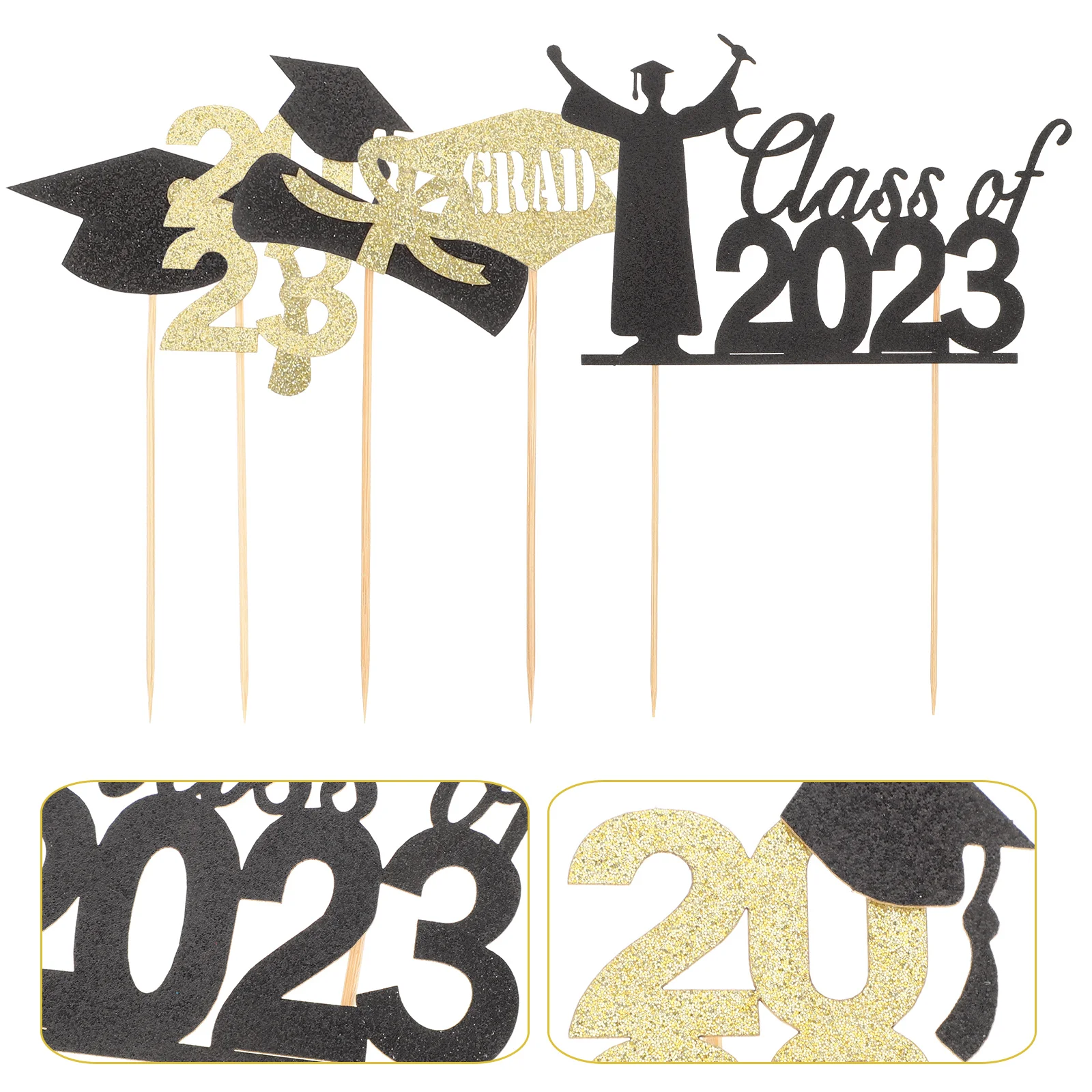 

Cupcake Graduation Picks Grad Toppers Topper Cake Decorations Dessert Ornaments Decorative Congrats Pickcupcakes Paper
