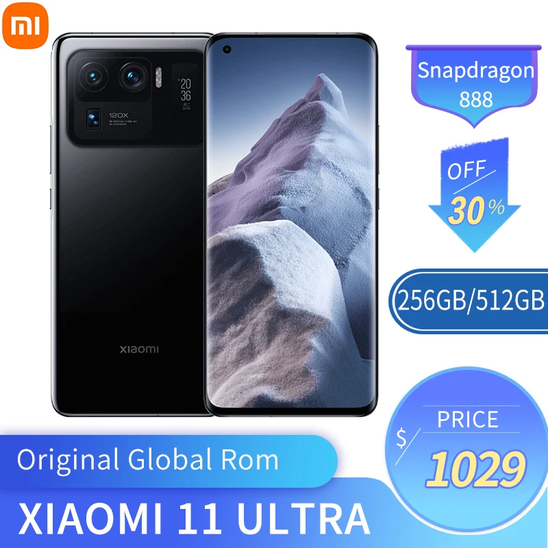 Original Global ROM Mi Xiaomi 11 Ultra 12GB 512GB 5G Smartphone Snapdragon 888 50MP Camera 2K AMOLED Screen Phone 67W 5000mAh