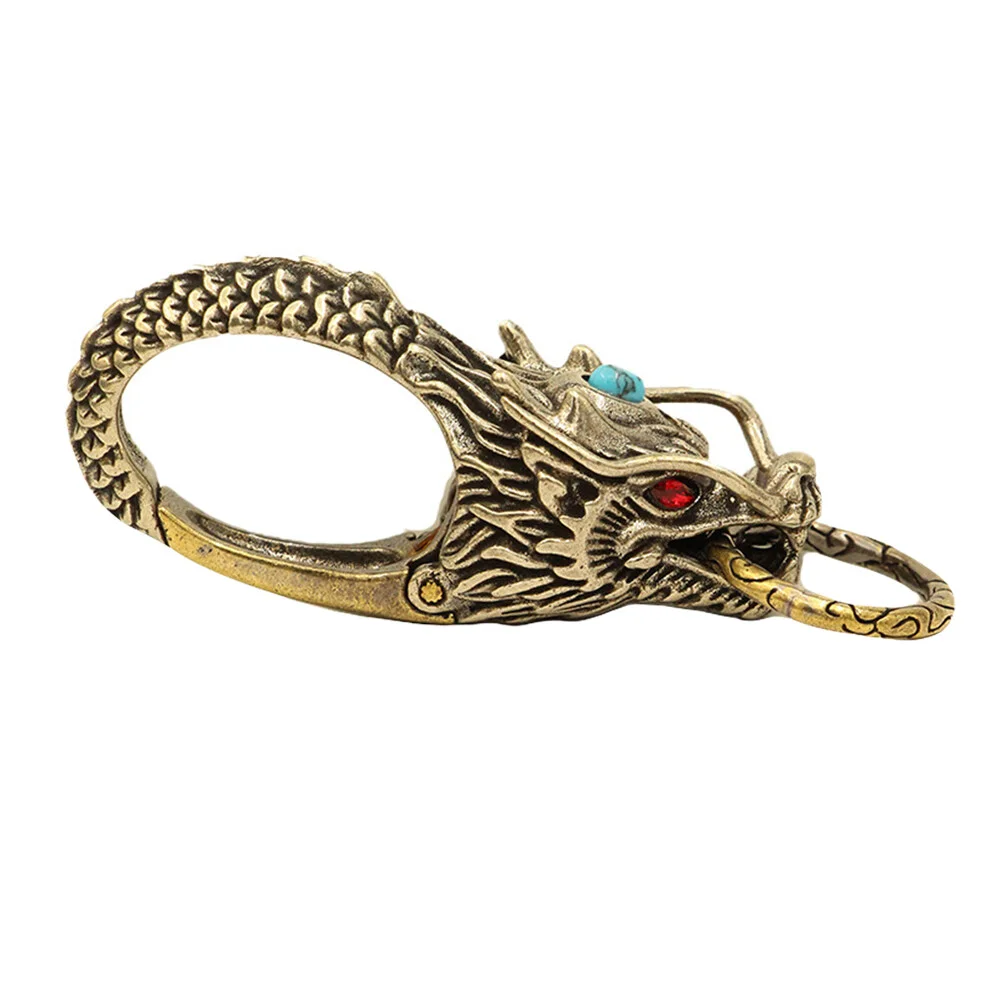 

Dragon Chic Key Holder Mens Metal Bracelets Vintage Chain Rings Pendant