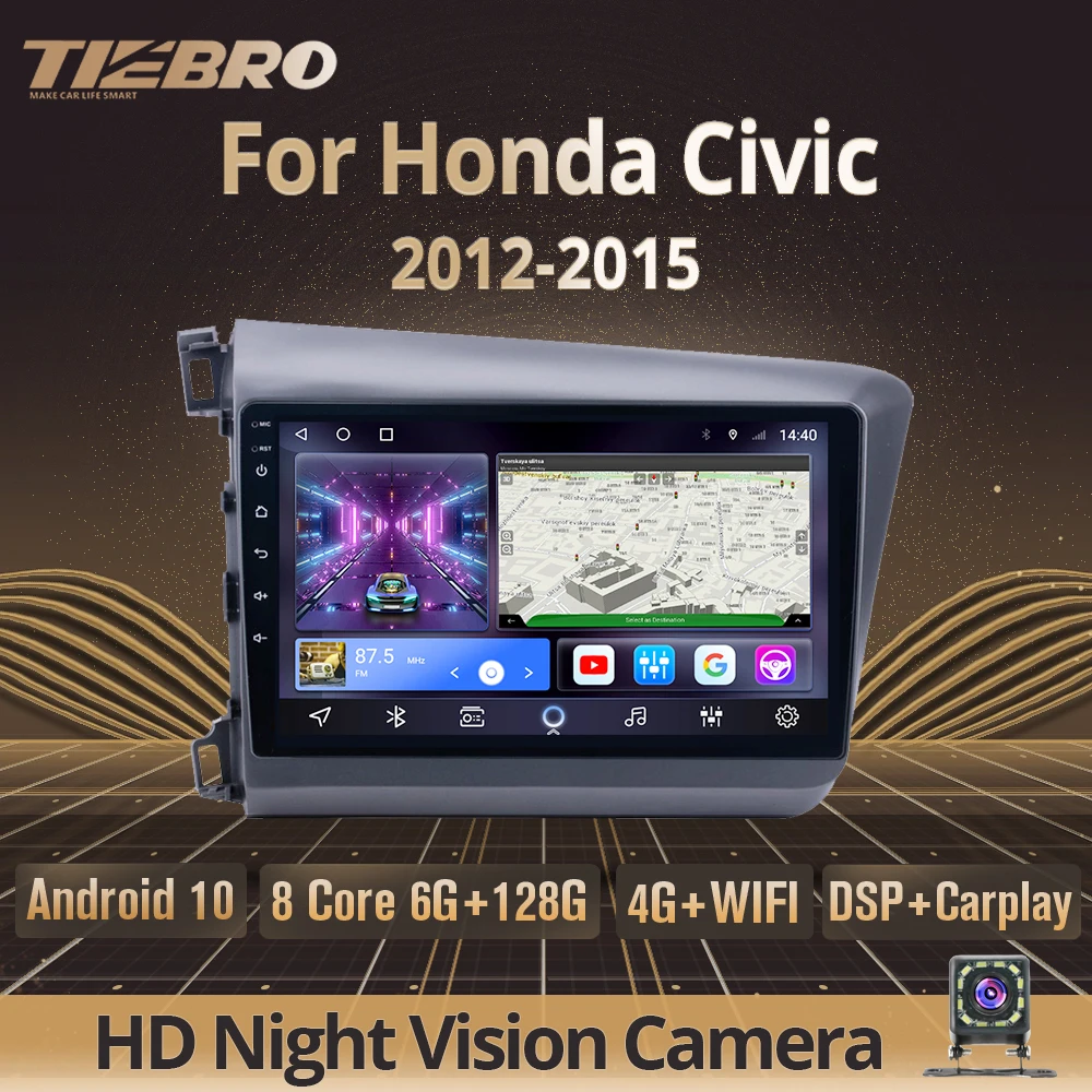 

2DIN Android 10 Car Radio For Honda Civic 2012-2015 Car Multimedia Player GPS Navigation Auto Radio Stereo Receiver Car DVD IGO