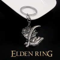 game elden ring curved sword talisman keychain swordsman figure pendant accessories fans gift