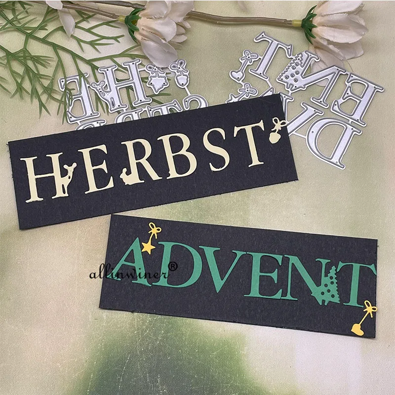 

Декоративные металлические штампы с надписью Advent осень трафареты штампованные штампы вырезанные для «сделай сам» скрапбукинга альбома бу...