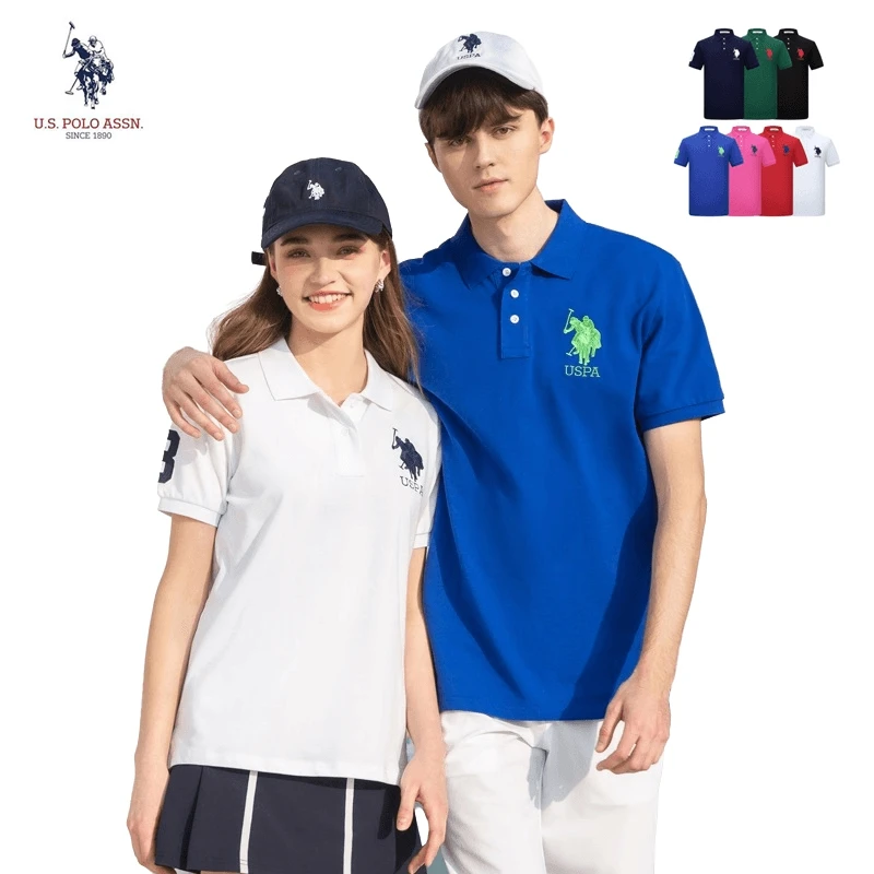 Поло США ASSN. Классическая мужская Свободная дышащая Модная рубашка-поло из 100%
