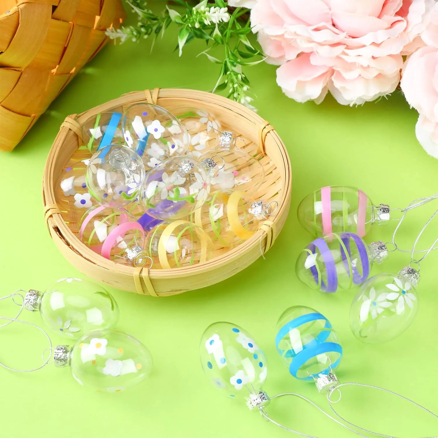 Стеклянные пасхальные яйца-украшения 12 шт. | AliExpress