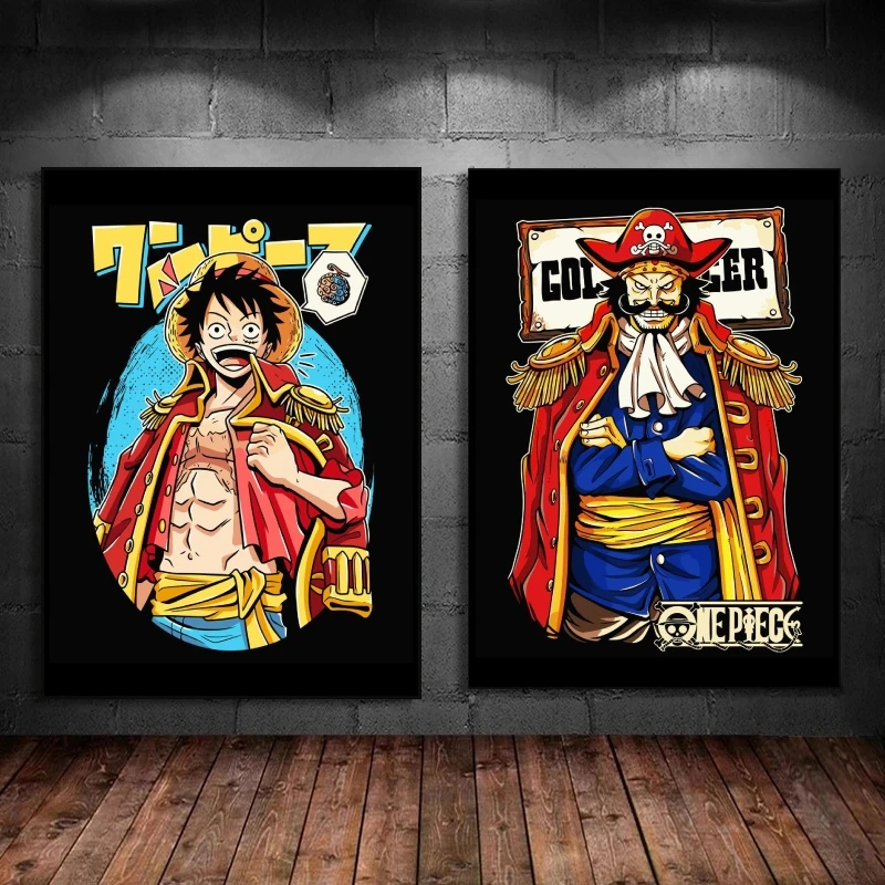 

Anime Character One Piece Luffy Poster Home Friends Gifts Children's Bedroom Decor Classic Modular Prints Wall Stickers