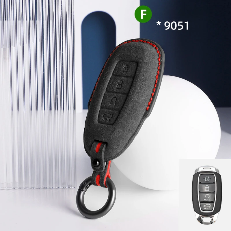 

Для Hyundai Custo 2021 2022 2023 автомобильный брелок, искусственная замша, искусственная оболочка, брелок для автомобильного кожаного ключа Hyundai
