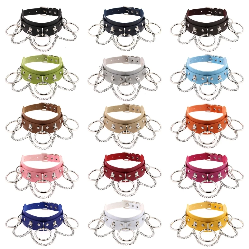 

Gothic Choker for Women and Girls PU Choker Punk Rock Necklace Vintage Collar Cosplay Choker Jewelry Gifts for Men Women