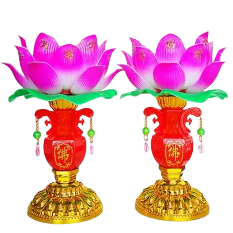 

LED Lotus Buddhist Lamp Buddhism Faith Suppy Buddhism Prayer Lights