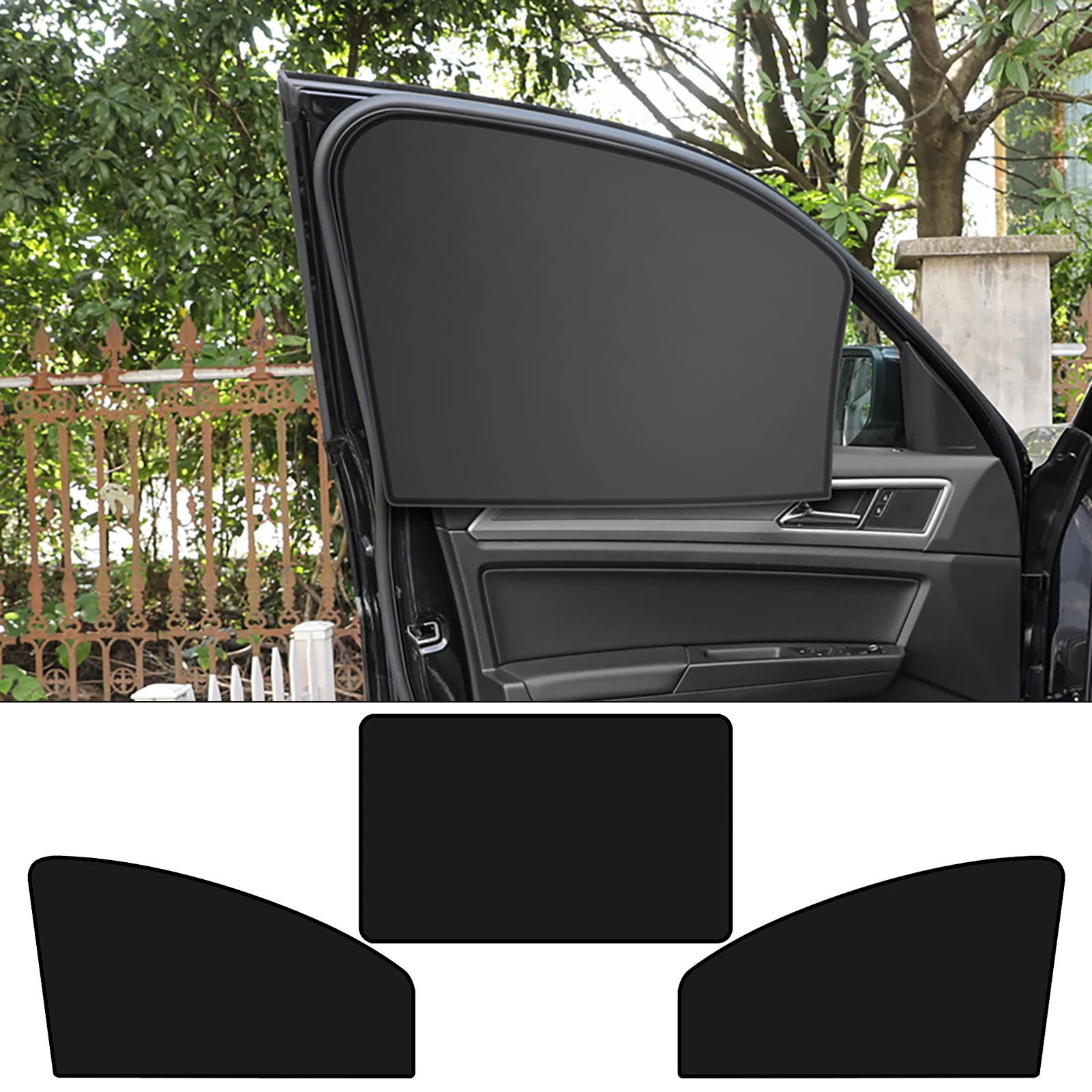

Rear Side Automotive Window Sunshades Magnet Universal Car Window Screens Curtains Car Sun Blocker Foldable Universal Car Window