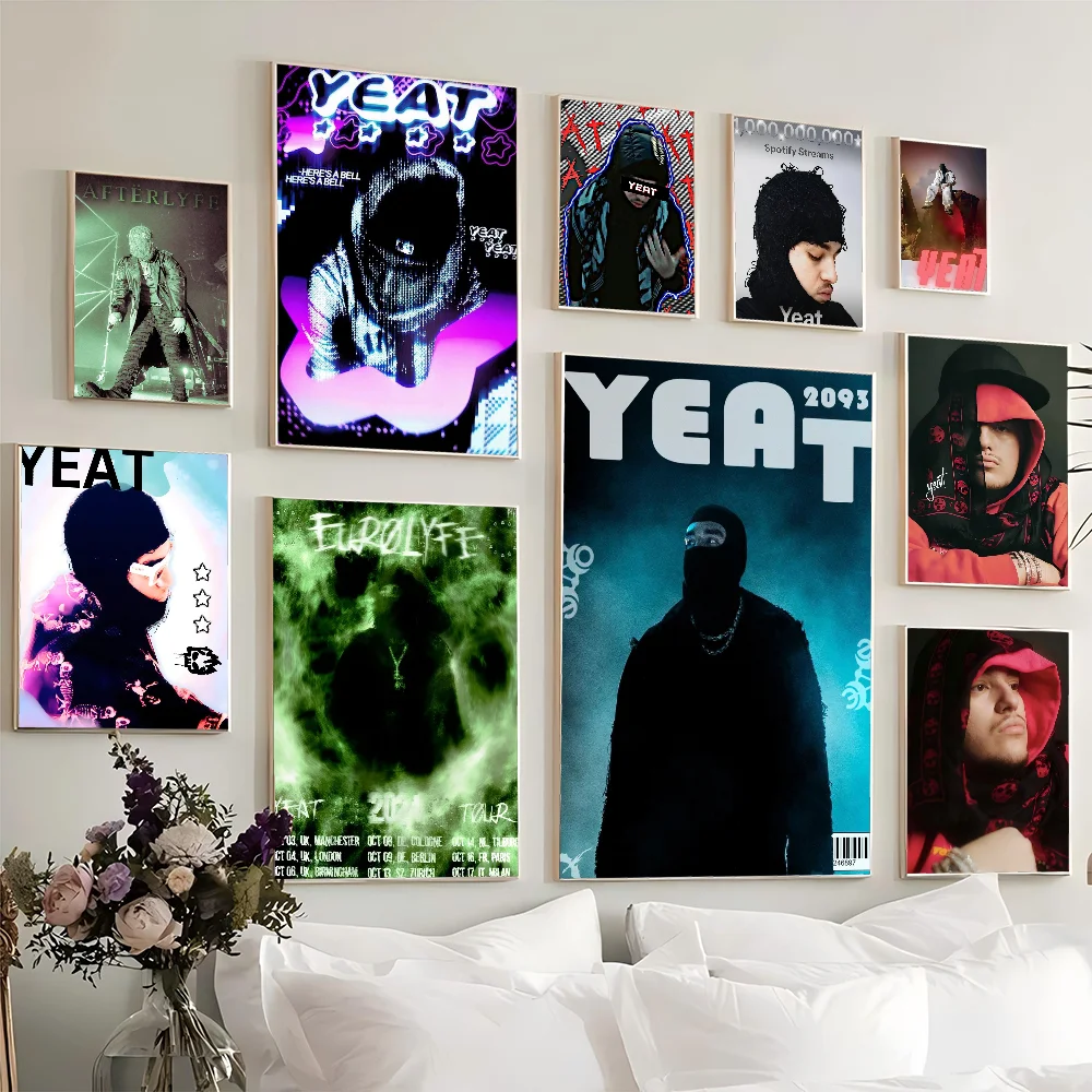 Rapper Y-Yeat Anime Posters Sticky HD Quality Wall Art Retro For Home Kawaii Room Decor