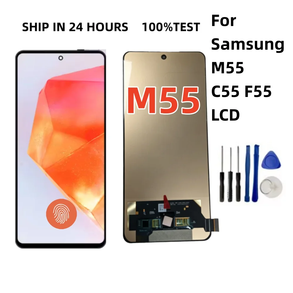 Фото OLED/TFT дисплей для Samsung C55 M55 F55, сенсорный экран в сборе с рамкой для SM-C5560 SM-M556B SM-E556B/DS №1