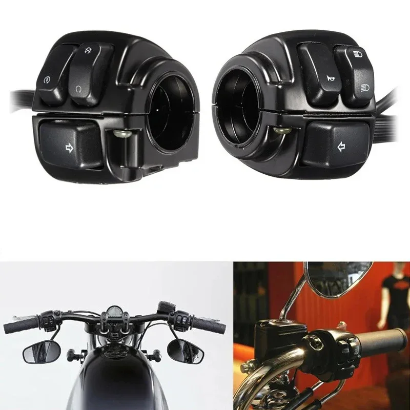 

Мотоциклетные переключатели на руле 1 "25 мм, жгут управления и проводов для Harley Softail 1996-2012 Dyna Sportster XL 883 1200 V-Rod