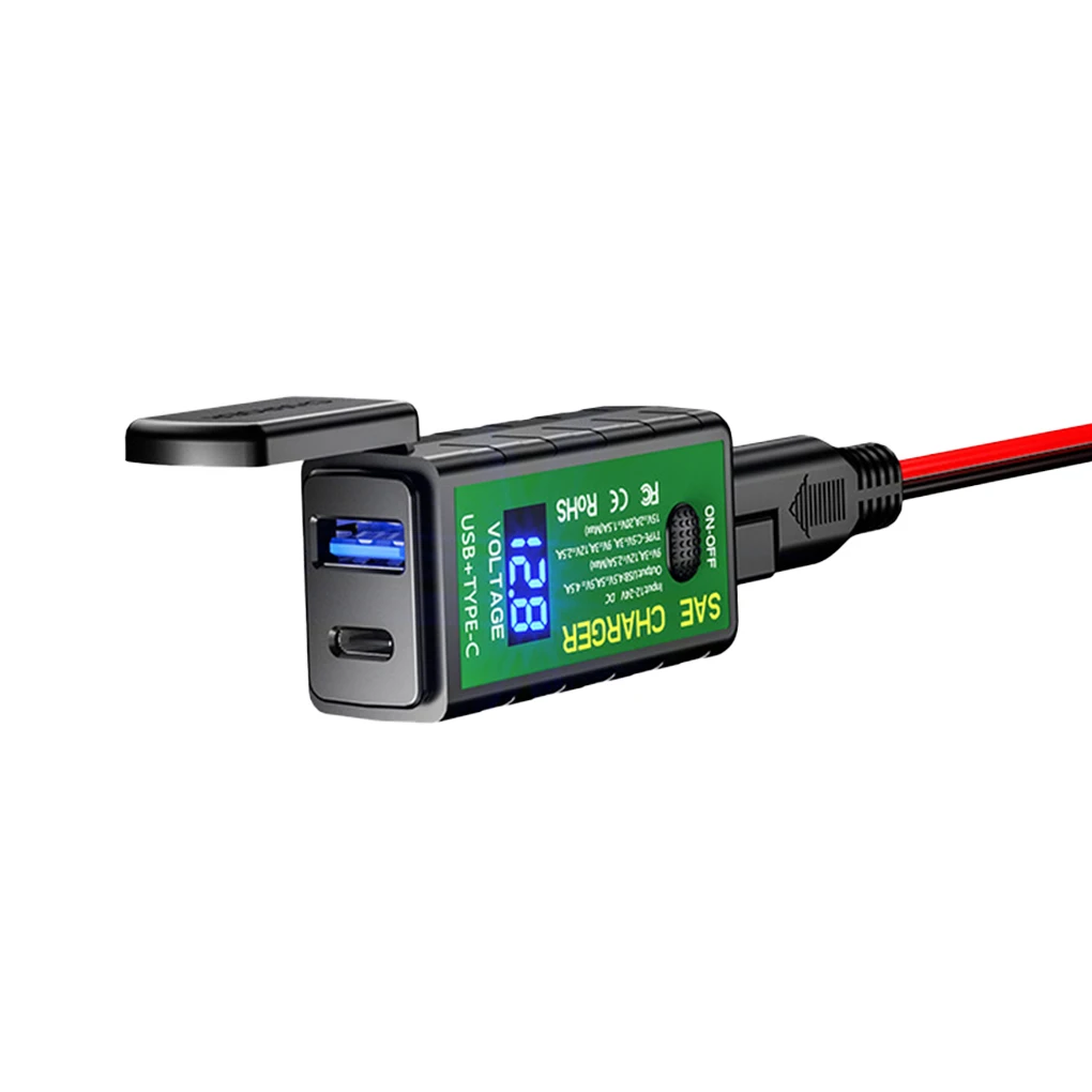 

USB зарядное устройство для мотоцикла, водонепроницаемый двойной порт, быстрая зарядка, адаптер для езды на мотоцикле, мобильный телефон, пла...