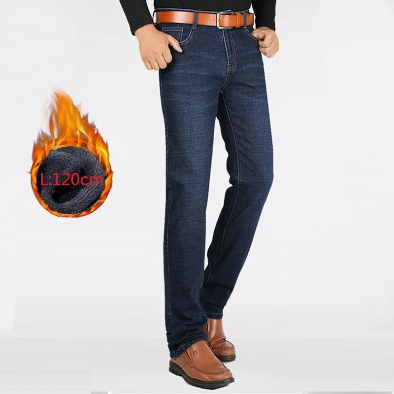 Winter Jeans 2023 Straight Thick Warm Extra Long Big Tall Cl