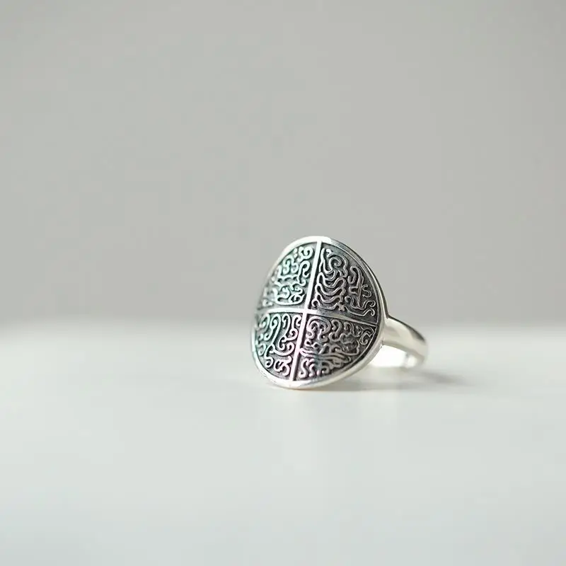 

Original Design Pattern Craftsmanship Opening Adjustable Ring Elegant Light Luxury Fresh Charm Women Silver Jewelry