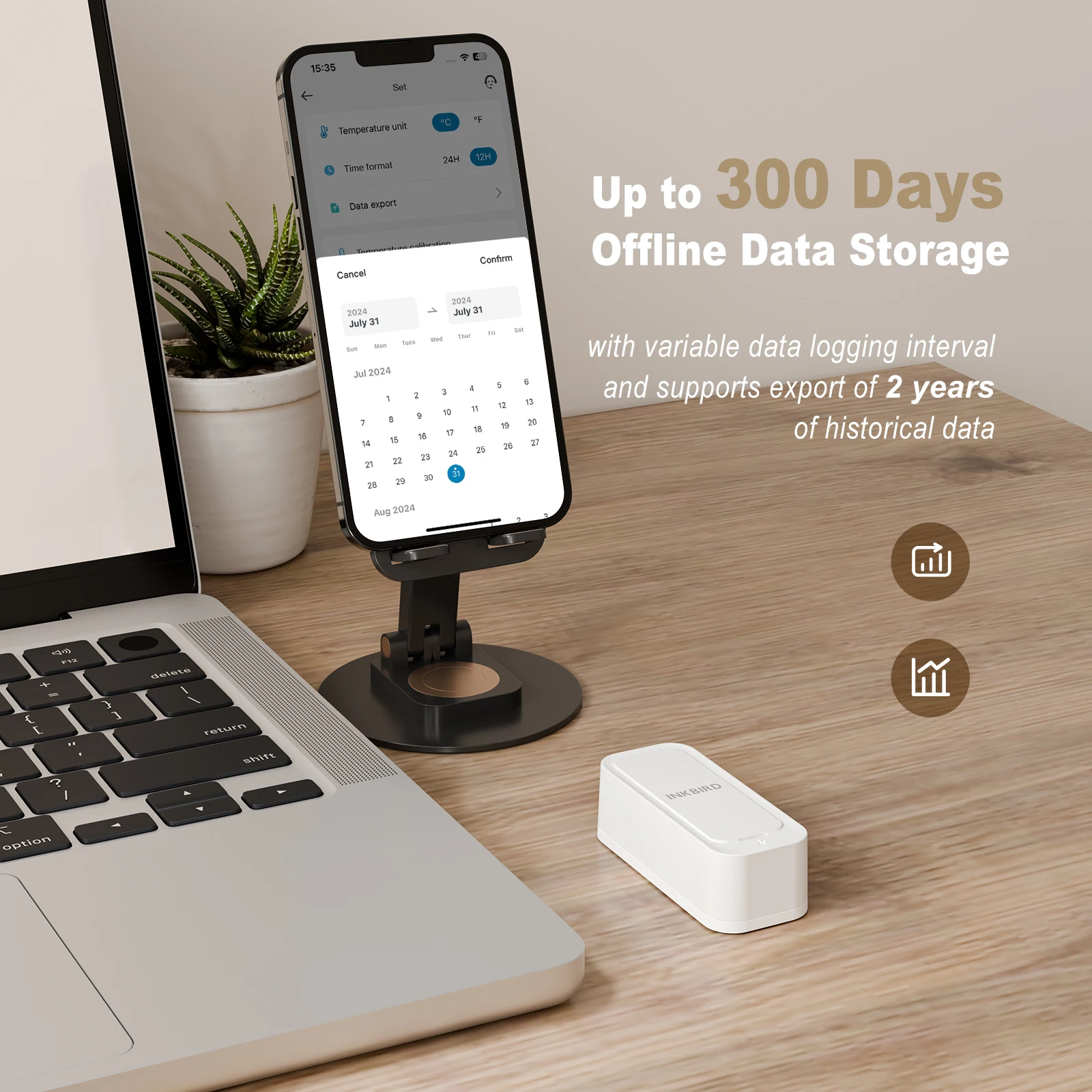 Фото INKBIRD ITH-11-B Bluetooth термогигрометр IP65 водонепроницаемый легкий умный датчик температуры и влажности для использования в помещении и на открытом воздухе №4