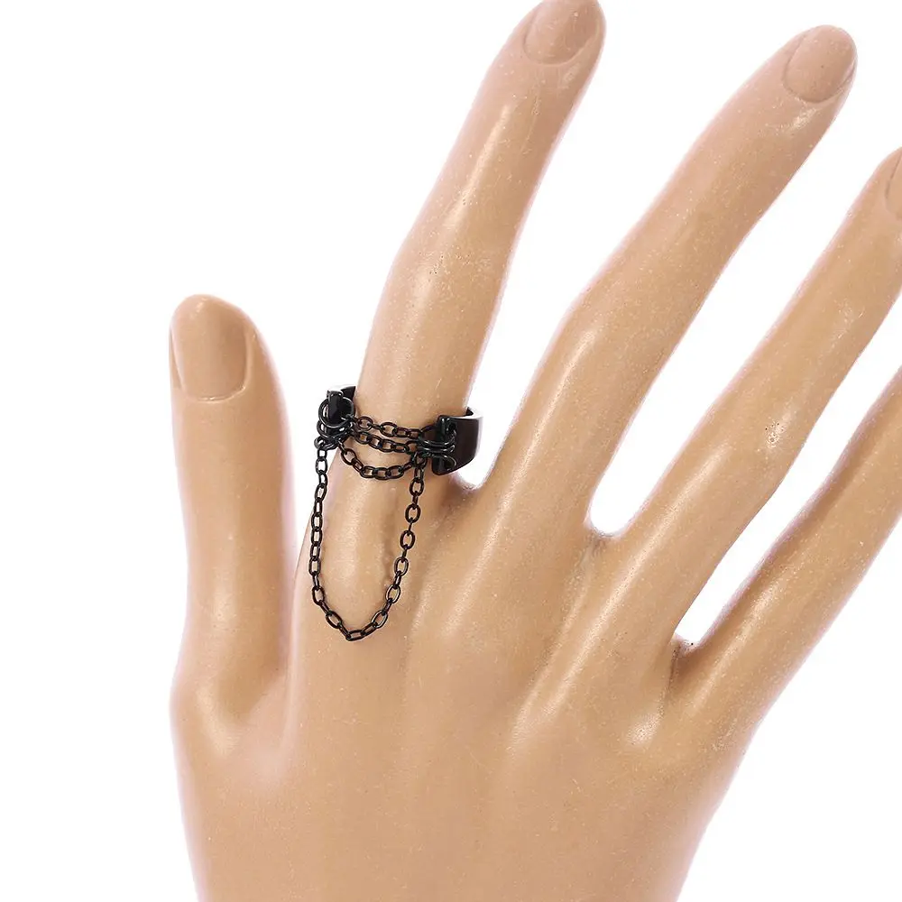 

Fashion Unisex Adjustable Gifts Chain Metal Ring Punk Ring