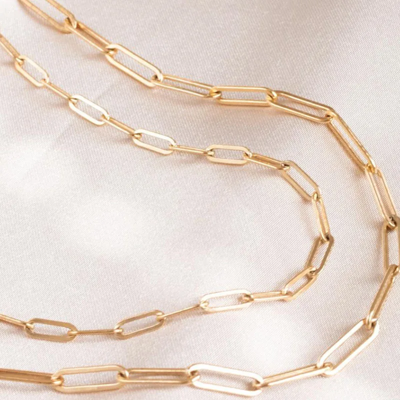 New Square Stainless Steel Necklace Exquisite Minimalist Style Choker Charm Shiny Chain Birthday Gift For Women's Fine Jewelry