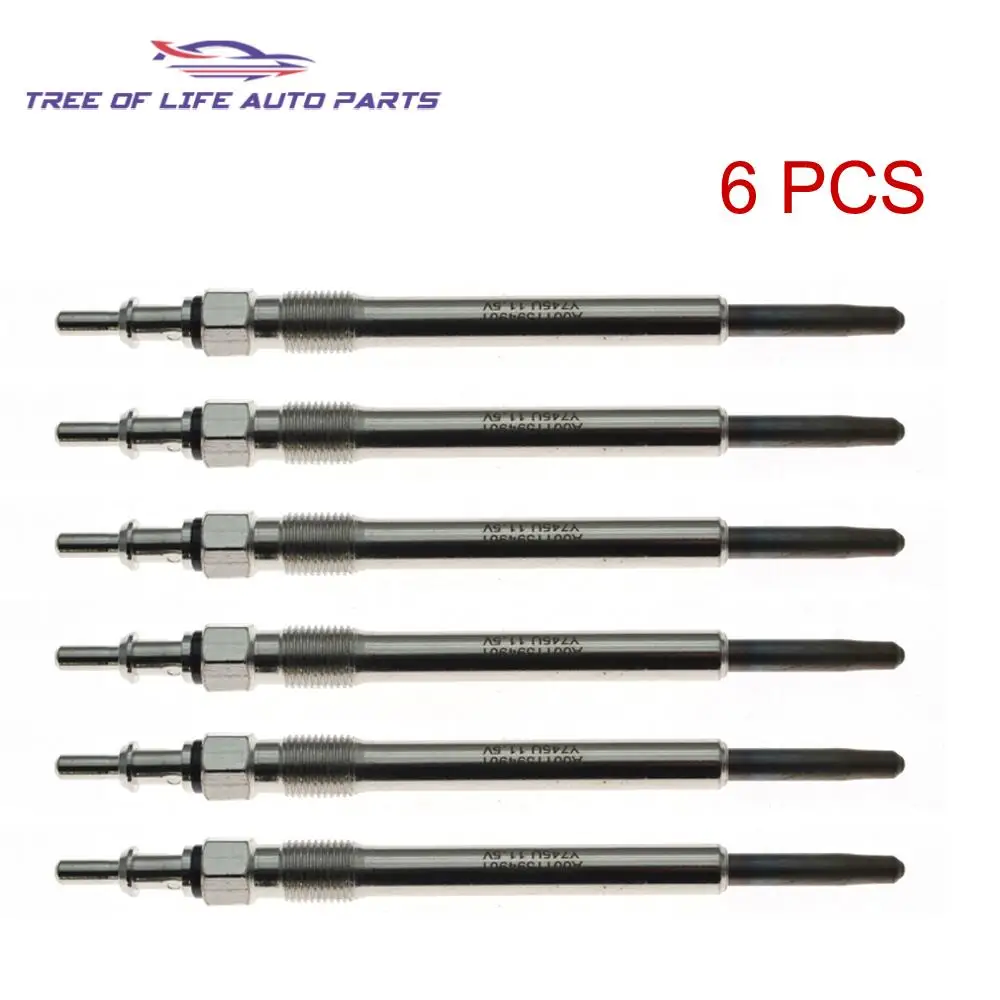 

Свечи накаливания 1/4/5/6X 11,5 В для Mercedes OM611 OM646 OM612 OM613 CDI W463 W202 W203 C209 W210 W211 W163 W220 W638 A 0011592801