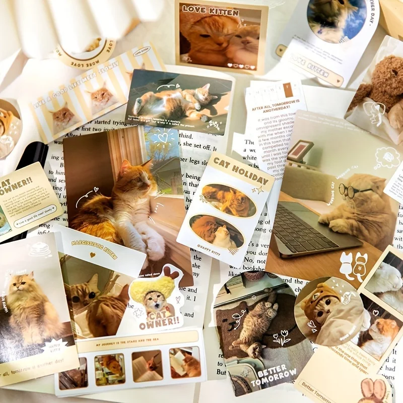 

MOHAMM 40 листов креативные Мультяшные милые животные художественные бумажные наклейки для скрапбукинга DIY декоративный материал коллаж журнал