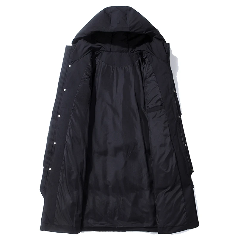 Man Jacket 2023 Winter Plus Long Down Jackets Warm Thick Hood Coats Men Fashion Outwear Outfits Classic Windproof Pockets Parkas